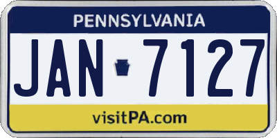 PA license plate JAN7127