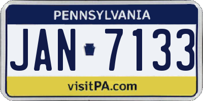 PA license plate JAN7133