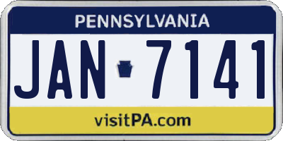 PA license plate JAN7141