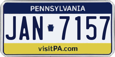 PA license plate JAN7157