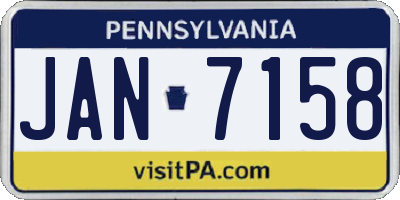 PA license plate JAN7158