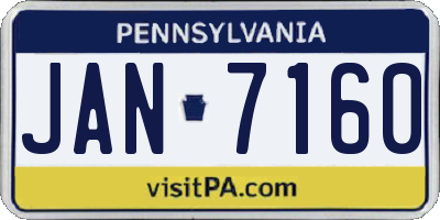 PA license plate JAN7160