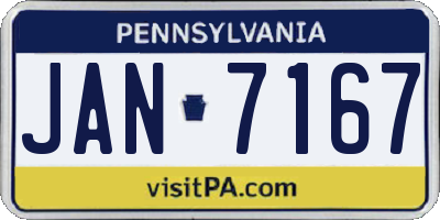 PA license plate JAN7167