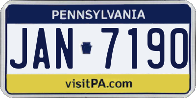 PA license plate JAN7190