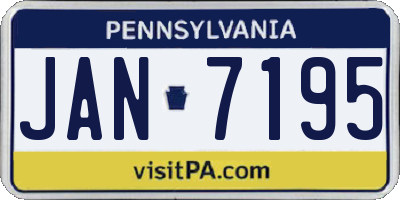 PA license plate JAN7195