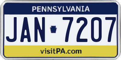 PA license plate JAN7207