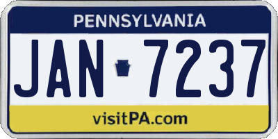 PA license plate JAN7237