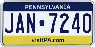 PA license plate JAN7240