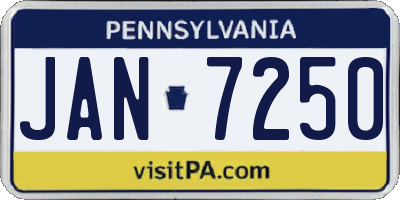 PA license plate JAN7250