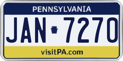 PA license plate JAN7270