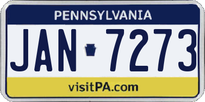 PA license plate JAN7273