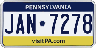 PA license plate JAN7278