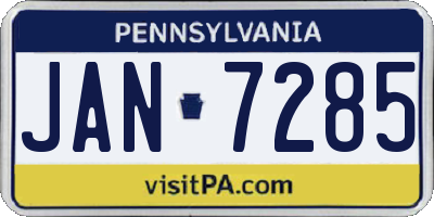 PA license plate JAN7285
