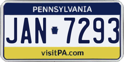 PA license plate JAN7293