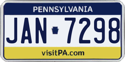 PA license plate JAN7298