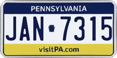 PA license plate JAN7315