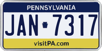 PA license plate JAN7317