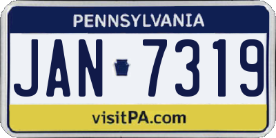 PA license plate JAN7319