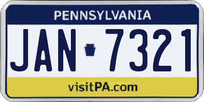 PA license plate JAN7321