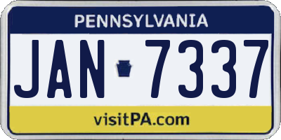 PA license plate JAN7337