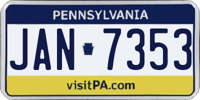 PA license plate JAN7353