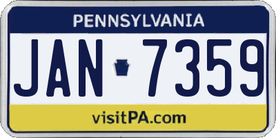 PA license plate JAN7359