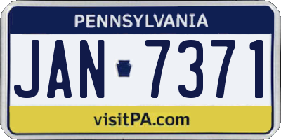 PA license plate JAN7371