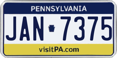 PA license plate JAN7375