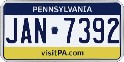 PA license plate JAN7392