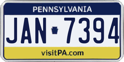 PA license plate JAN7394