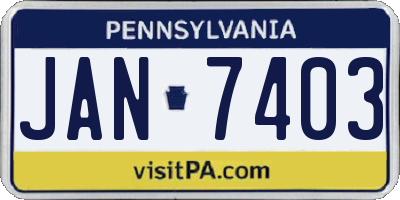 PA license plate JAN7403