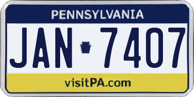 PA license plate JAN7407