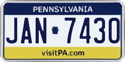 PA license plate JAN7430