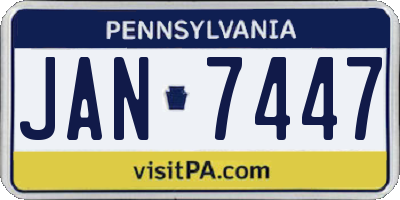 PA license plate JAN7447