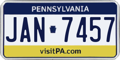 PA license plate JAN7457