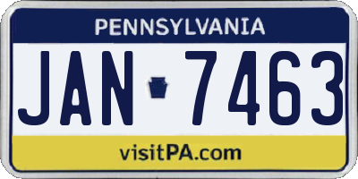 PA license plate JAN7463
