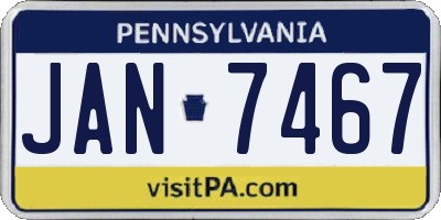 PA license plate JAN7467