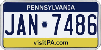 PA license plate JAN7486