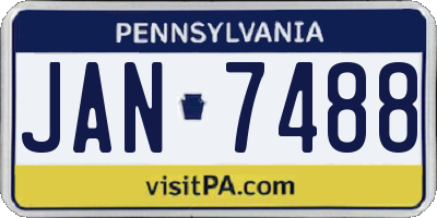 PA license plate JAN7488