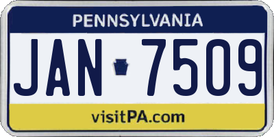 PA license plate JAN7509