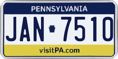 PA license plate JAN7510