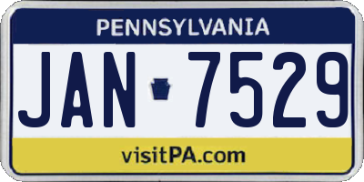 PA license plate JAN7529