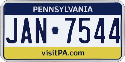 PA license plate JAN7544