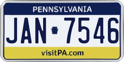 PA license plate JAN7546