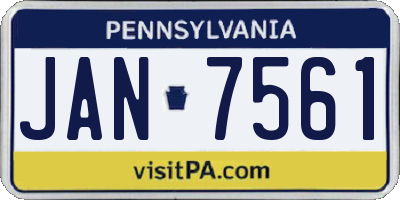PA license plate JAN7561