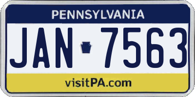 PA license plate JAN7563