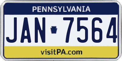 PA license plate JAN7564
