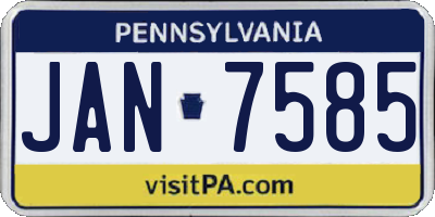 PA license plate JAN7585