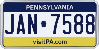 PA license plate JAN7588