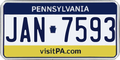 PA license plate JAN7593